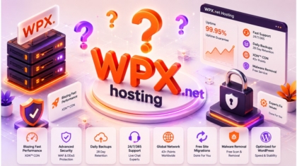 WPX.net hosting with performance, security, backups, support, and global network features