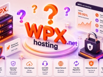 WPX.net hosting with performance, security, backups, support, and global network features