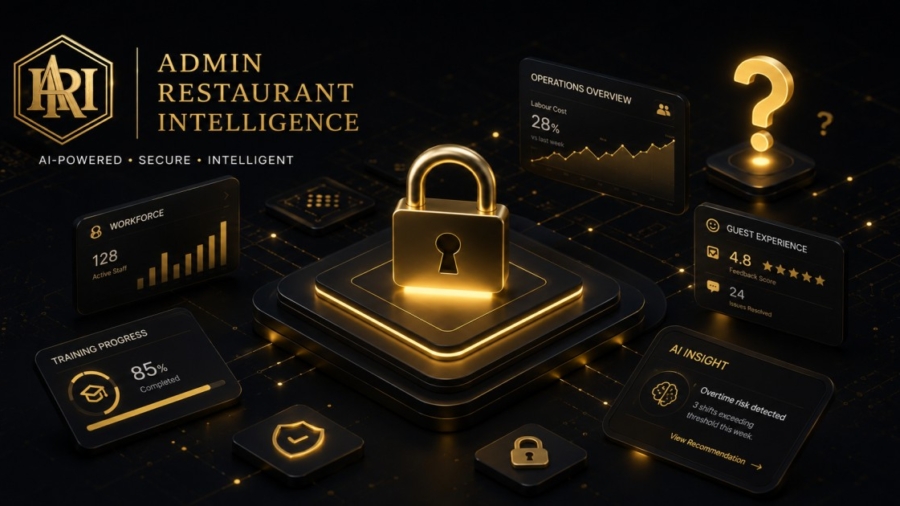 Admin Restaurant Intelligence AI platform with secure operations dashboard