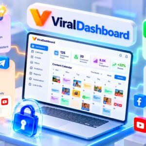 ViralDashboard social media management dashboard with AI content planning, multi-platform publishing, unified inbox and analytics tools.